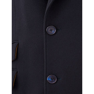 Elegant Blue Wool Jacket For Men