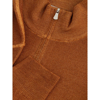 Chic Orange Wool Cardigan For Men