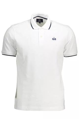 White Cotton Men Polo Shirt