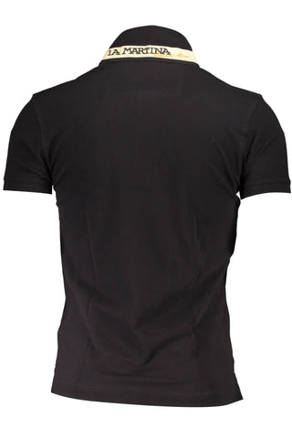 Black Cotton Men Polo Shirt