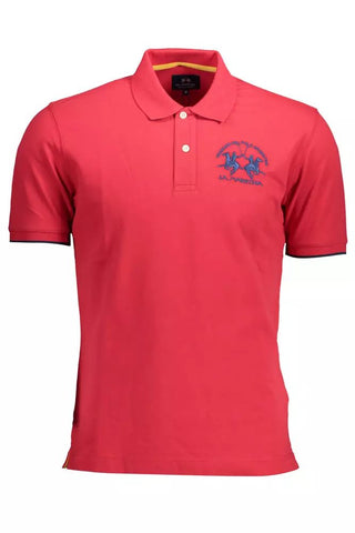 Red Cotton Men Polo Shirt