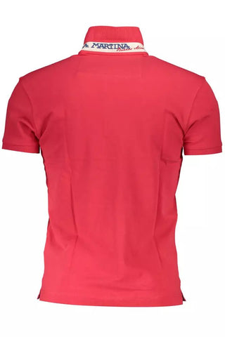 Red Cotton Men Polo Shirt