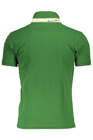 Elegant Slim Fit Green Polo With Contrasting Details