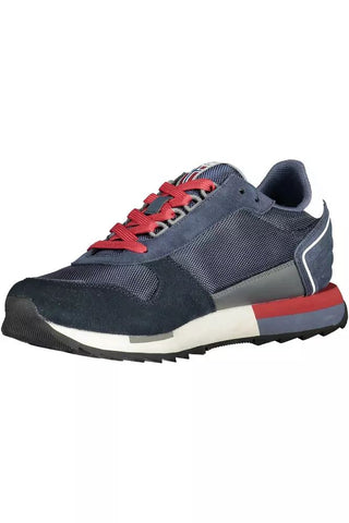 Blue Leather Men Sneaker