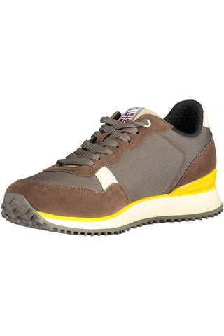 Brown Polyester Men Sneaker