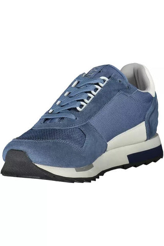 Sleek Blue Lace-up Sport Sneakers