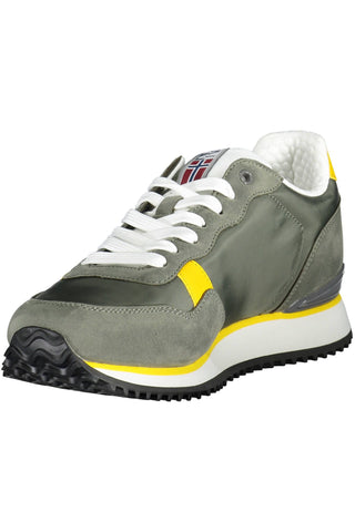 Green Polyester Men Sneaker