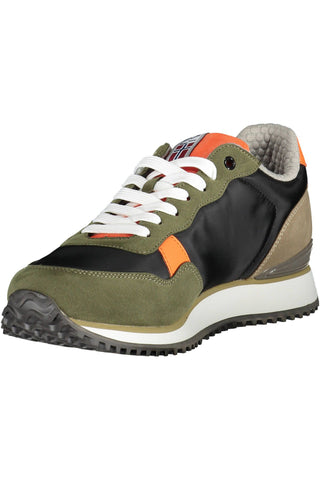 Green Polyester Men Sneaker