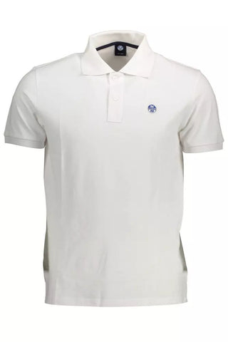 White Cotton Men Polo Shirt