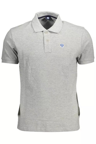 Gray Cotton Men Polo Shirt