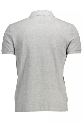 Gray Cotton Men Polo Shirt