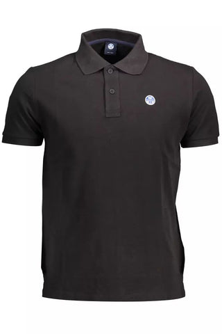 Black Cotton Men Polo Shirt