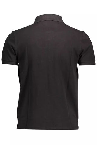 Black Cotton Men Polo Shirt