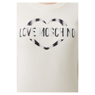 Chic White Cotton Blend Dress With Logo Accent