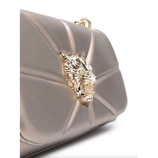 Chic Beige Crossbody Bag With Gold Chain Accent