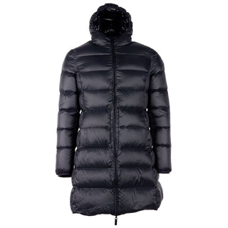 Reversible Long Down Jacket In Sleek Black