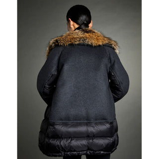 Chic Quilted Down Jacket With Faux Fur Details