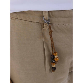 Chic Cotton Chino Trousers In Earthy Brown