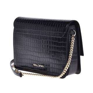 Elegant Python-print Calfskin Shoulder Bag