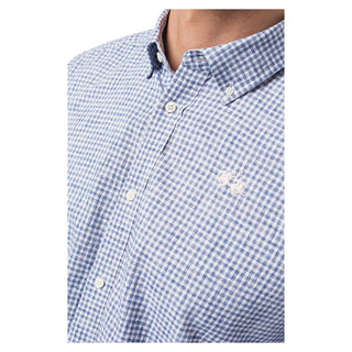 Elegant Checkered Cotton Shirt With Embroidered Logo