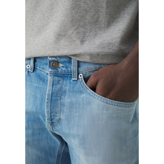 Sleek Light Blue Stretch Denim For Men