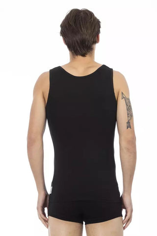 Black Cotton Men Tank Top