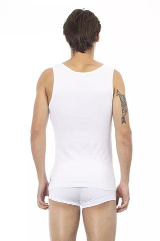 White Cotton Men Tank Top