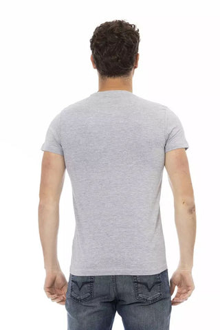 Gray Cotton Men T-shirt