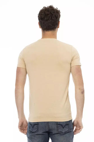 Beige Cotton Men T-shirt