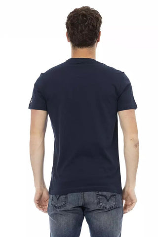 Blue Cotton Men T-shirt