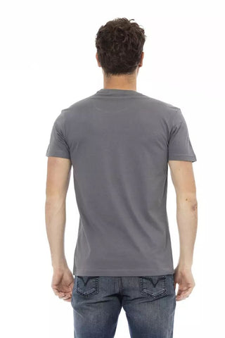 Gray Cotton Men T-shirt