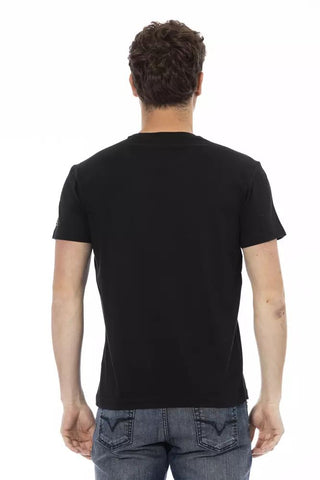 Black Cotton Men T-shirt