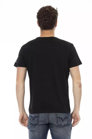 Black Cotton Men T-shirt