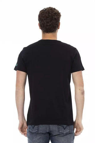 Black Cotton Men T-shirt