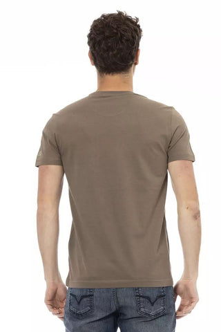 Brown Cotton Men T-shirt