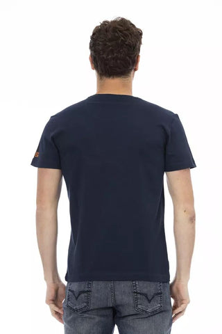 Blue Cotton Men T-shirt