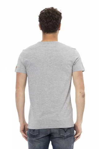 Gray Cotton Men T-shirt