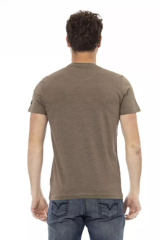 Brown Cotton Men T-shirt