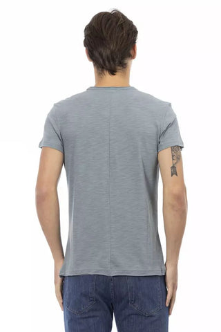 Gray Cotton Men T-shirt