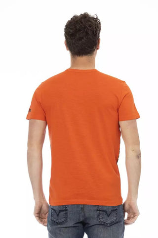 Orange Cotton Men T-shirt