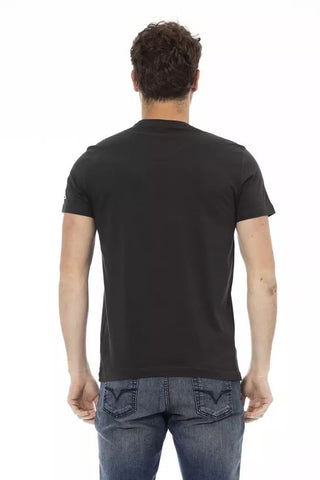 Black Cotton Men T-shirt