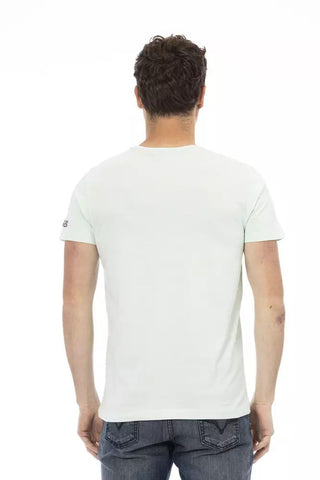 Light Blue Cotton Men T-shirt