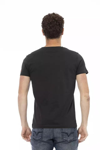 Black Cotton Men T-shirt