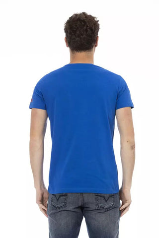 Blue Cotton Men T-shirt