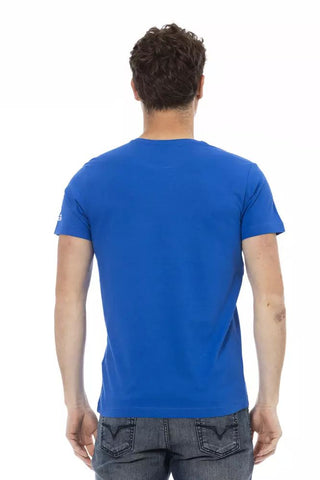 Blue Cotton Men's T-shirt