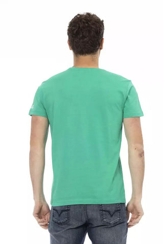 Green Cotton Men T-shirt