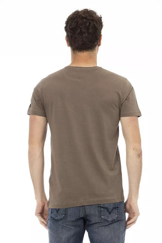 Brown Cotton Men T-shirt