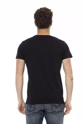 Black Cotton Men T-shirt