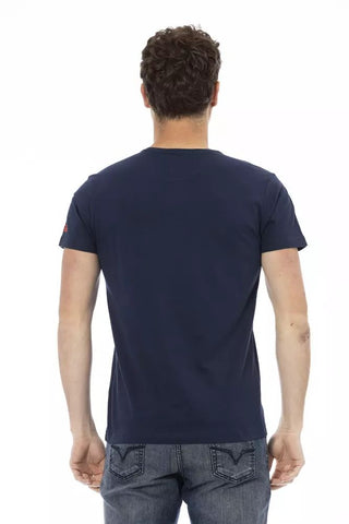 Blue Cotton Men T-shirt