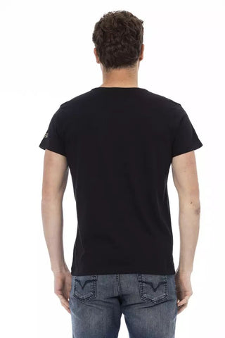 Black Cotton Men T-shirt